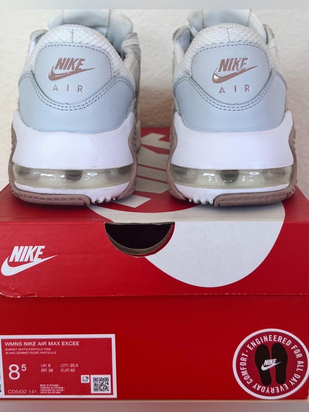 Nike Air Max Excee Summit White Particle Pink Sneakers Womens 8.5 Athletic Run - Picture 3 of 11